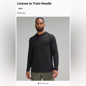 License to train heathered black hoodie